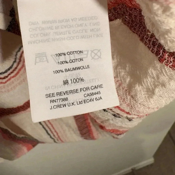 Madewell Pink Red Valentine Albee Striped Central Button Down Short Sleeve Shirt - Picture 6 of 12